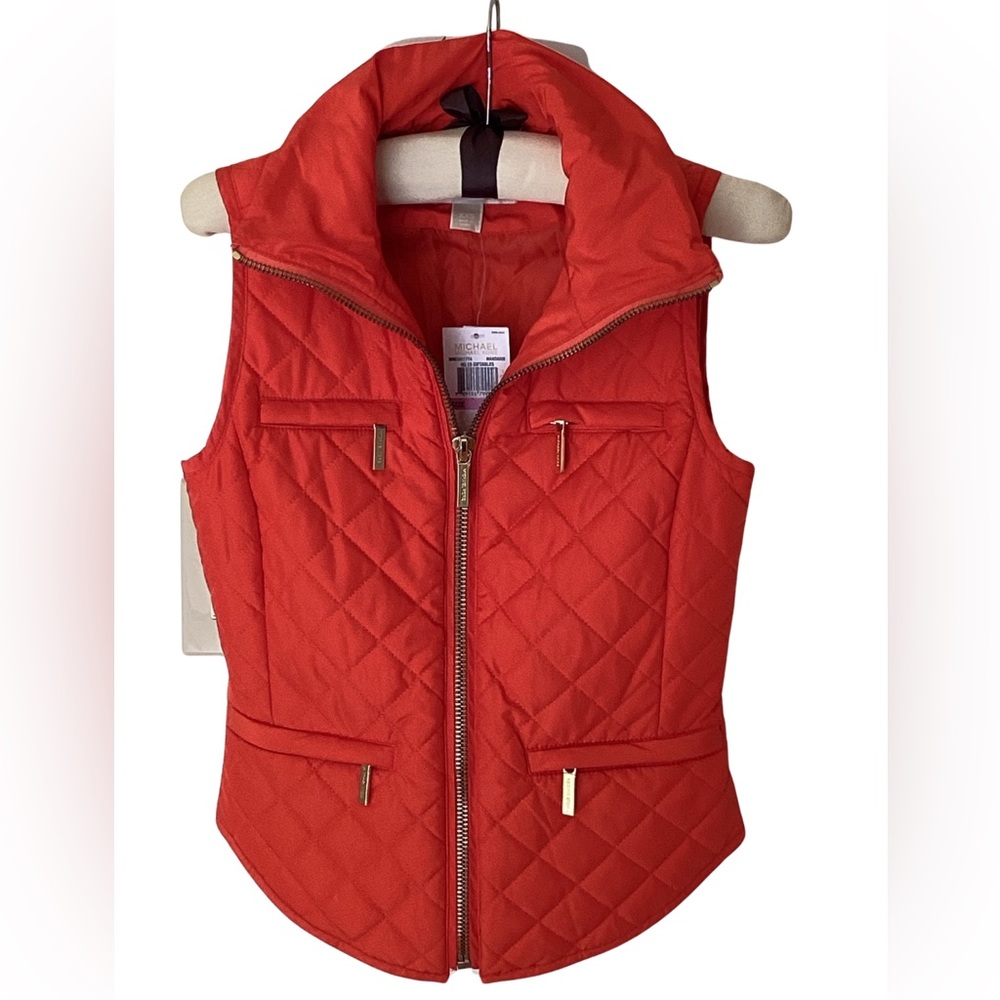 🍁 NWT Michael Kors Designer Front Pockets Quilted Vest